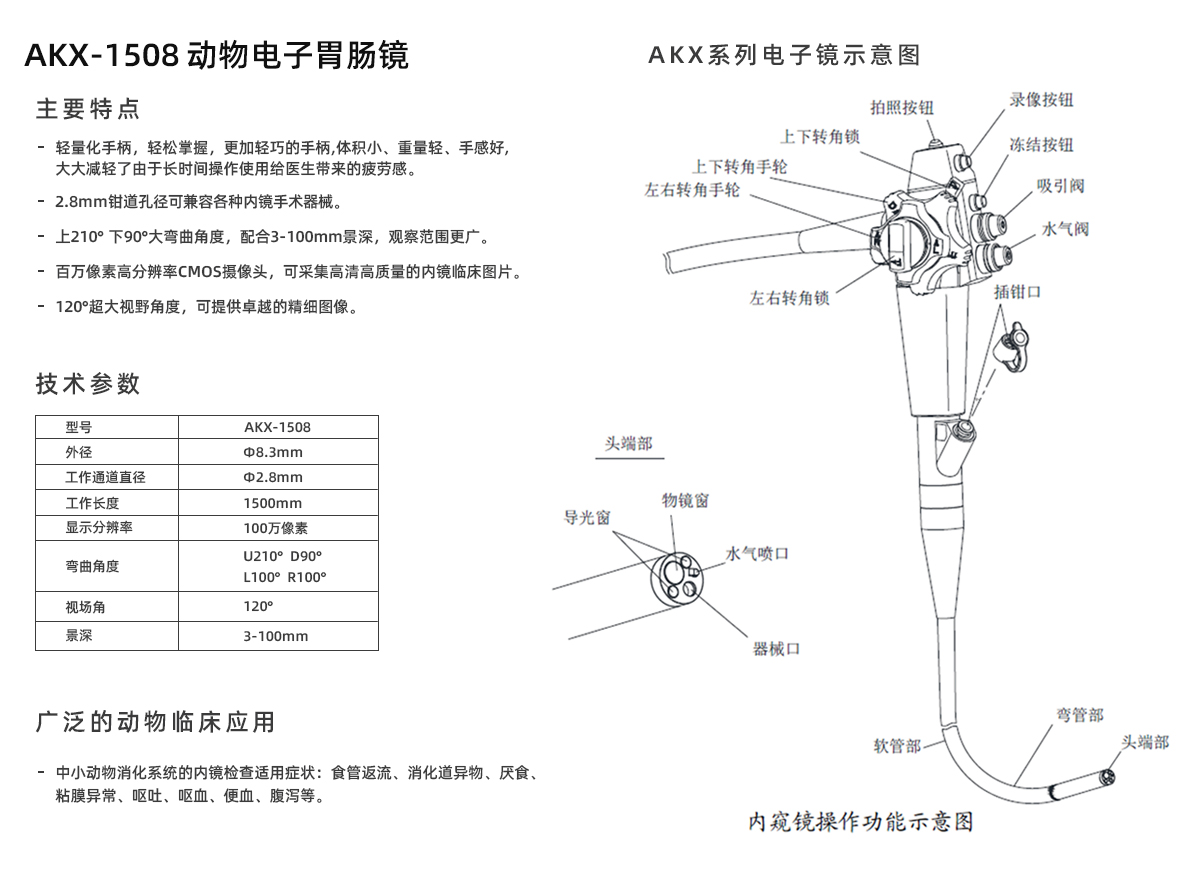 新產(chǎn)品:動物電子胃腸鏡 AKX-1508 新產(chǎn)品:動物電子胃腸鏡 AKX-1508