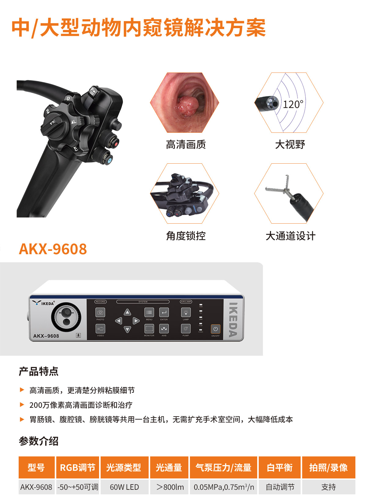 動(dòng)物內(nèi)窺鏡系統(tǒng) AKX-9608 動(dòng)物內(nèi)窺鏡系統(tǒng) AKX-9608