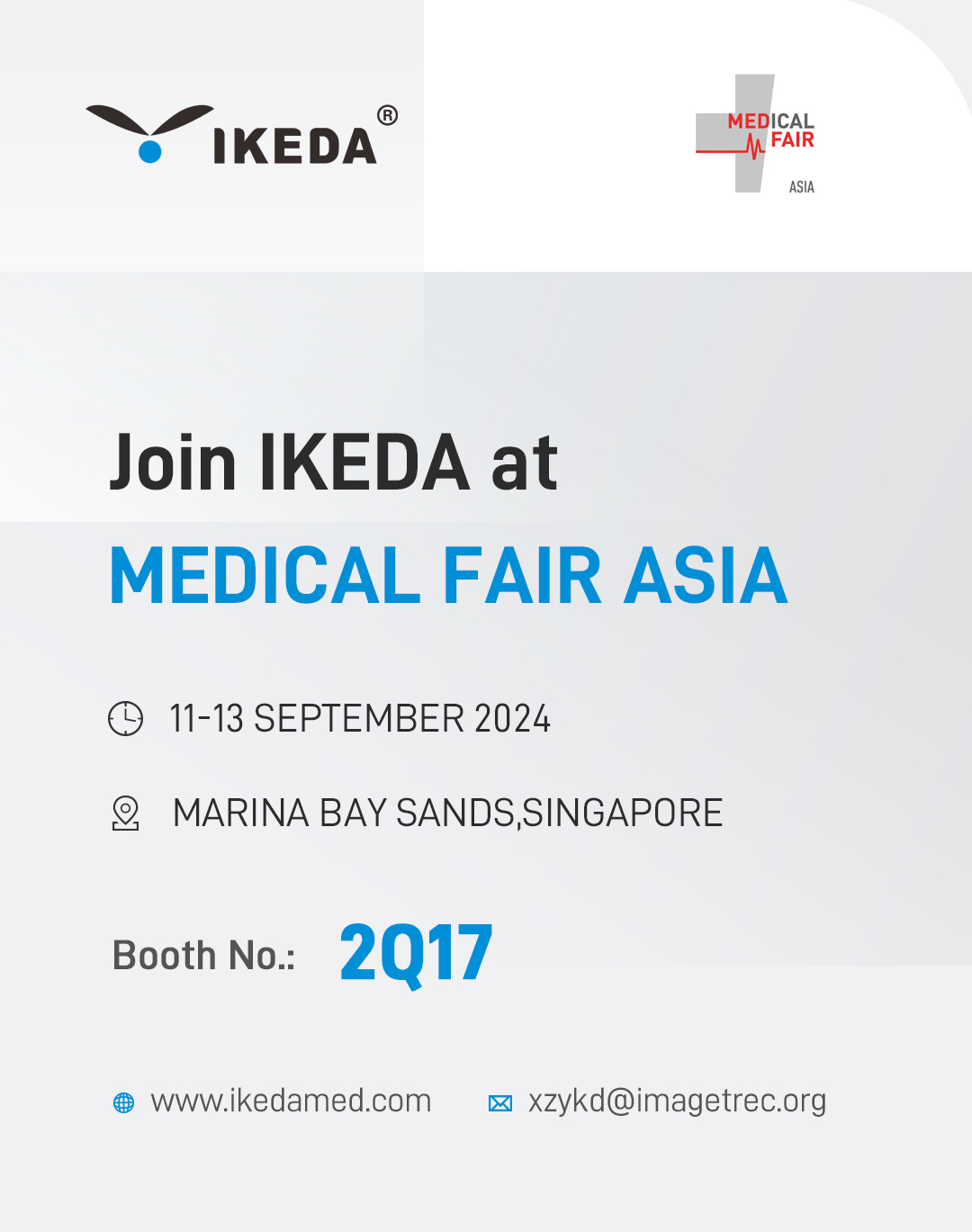 展會邀請 | 益柯達(dá)邀您共赴新加坡亞洲醫(yī)療展 MEDICAL FAIR ASIA 2024 展會邀請 | 益柯達(dá)邀您共赴新加坡亞洲醫(yī)療展 MEDICAL FAIR ASIA 2024